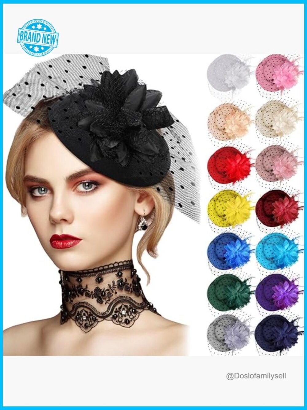15 Fascinator Hats with Veil Feather Flower Headpieces for Wedding Tea Party